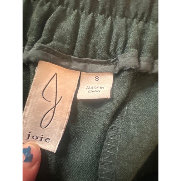 Women 8 Joie Green Wide Leg Pants Trousers High Rise Slacks - Picture 6 of 6